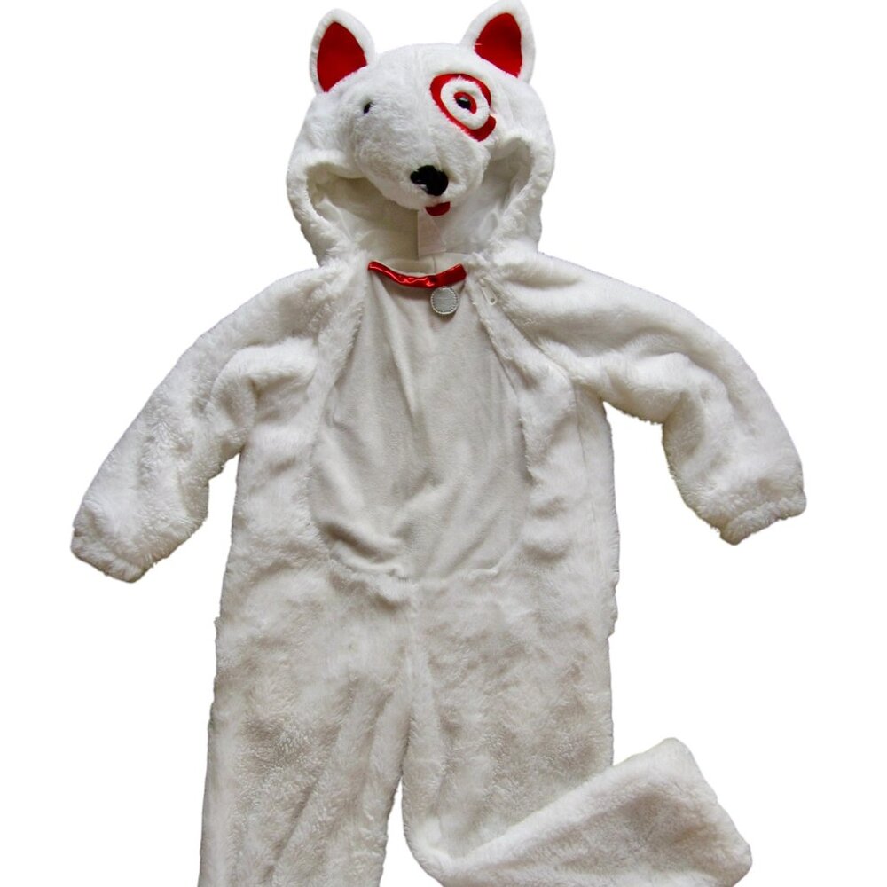 Bullseye Target Dog White Plush Costume Child Size 2-3T Bull Terrier Pup Cosplay
